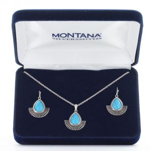 Montana Silversmiths Twirling Turquoise Jewelry Set (JS3618)